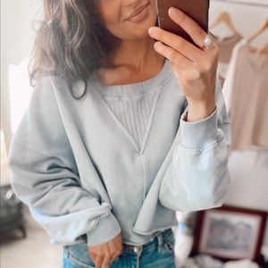 Women’s frayed cropped crewneck sweater